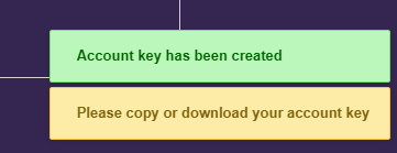 Account key created