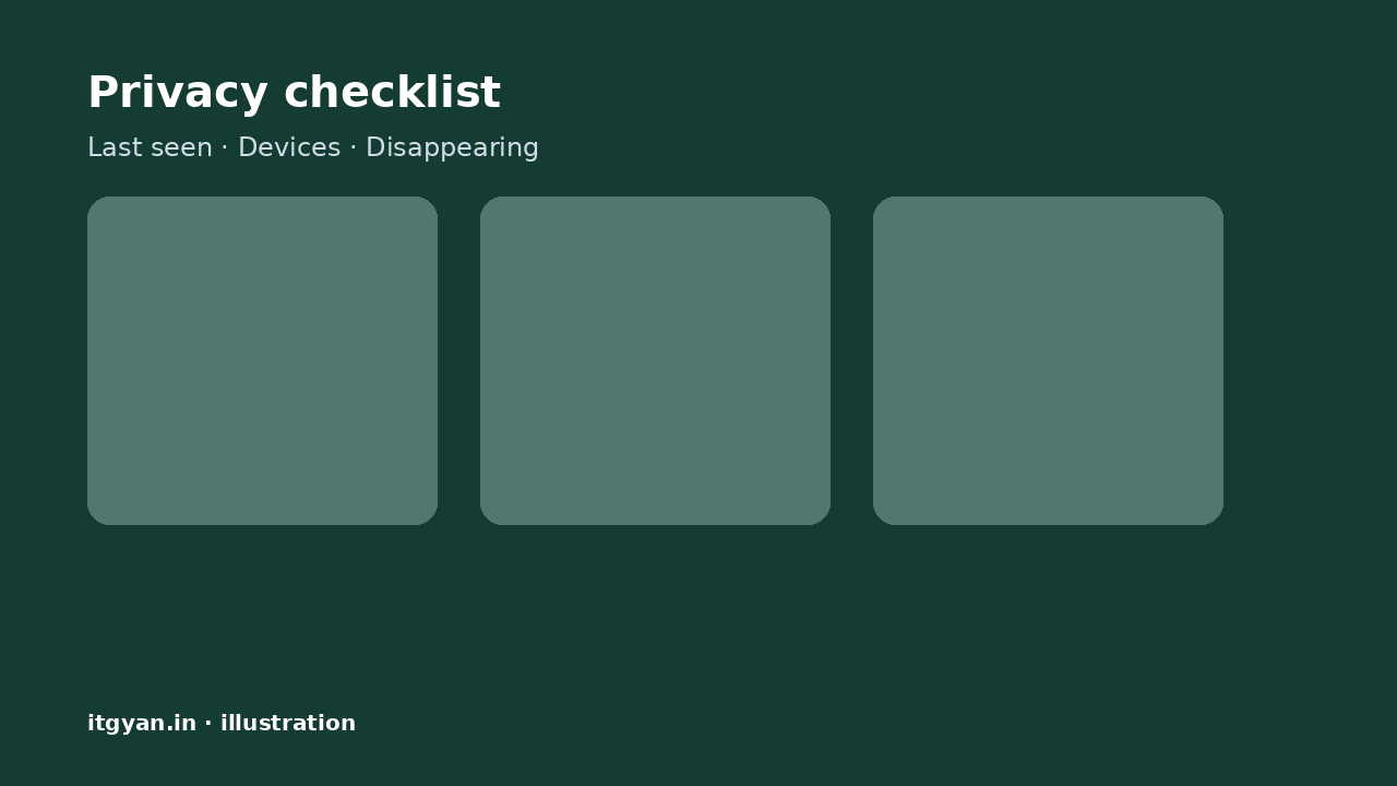 WhatsApp privacy checklist last seen linked devices disappearing messages